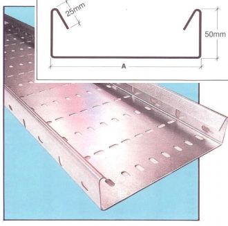Heavy duty galvanised cable tray return flange