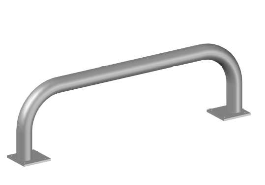 Knee rail hoop barrier flanged